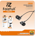 Гарнитура FaizFull FN26, вакуумные, разъем Jack, кабель 1.2 м Black