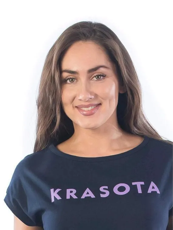 Платье-футболка женское, размер 44, цвет тёмно-синий