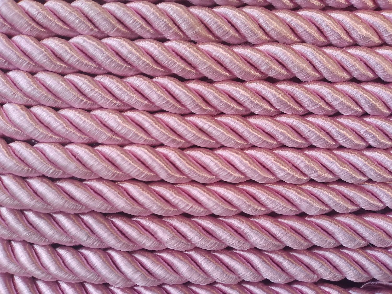 шнур витой однотонный 10мм розовая 4