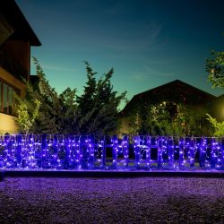 ULD-B6007-300-DTA BLUE IP44 Бахрома светодиодная. 6м. 300 светодиодов. Синий свет. Провод прозрачный. ТМ Uniel