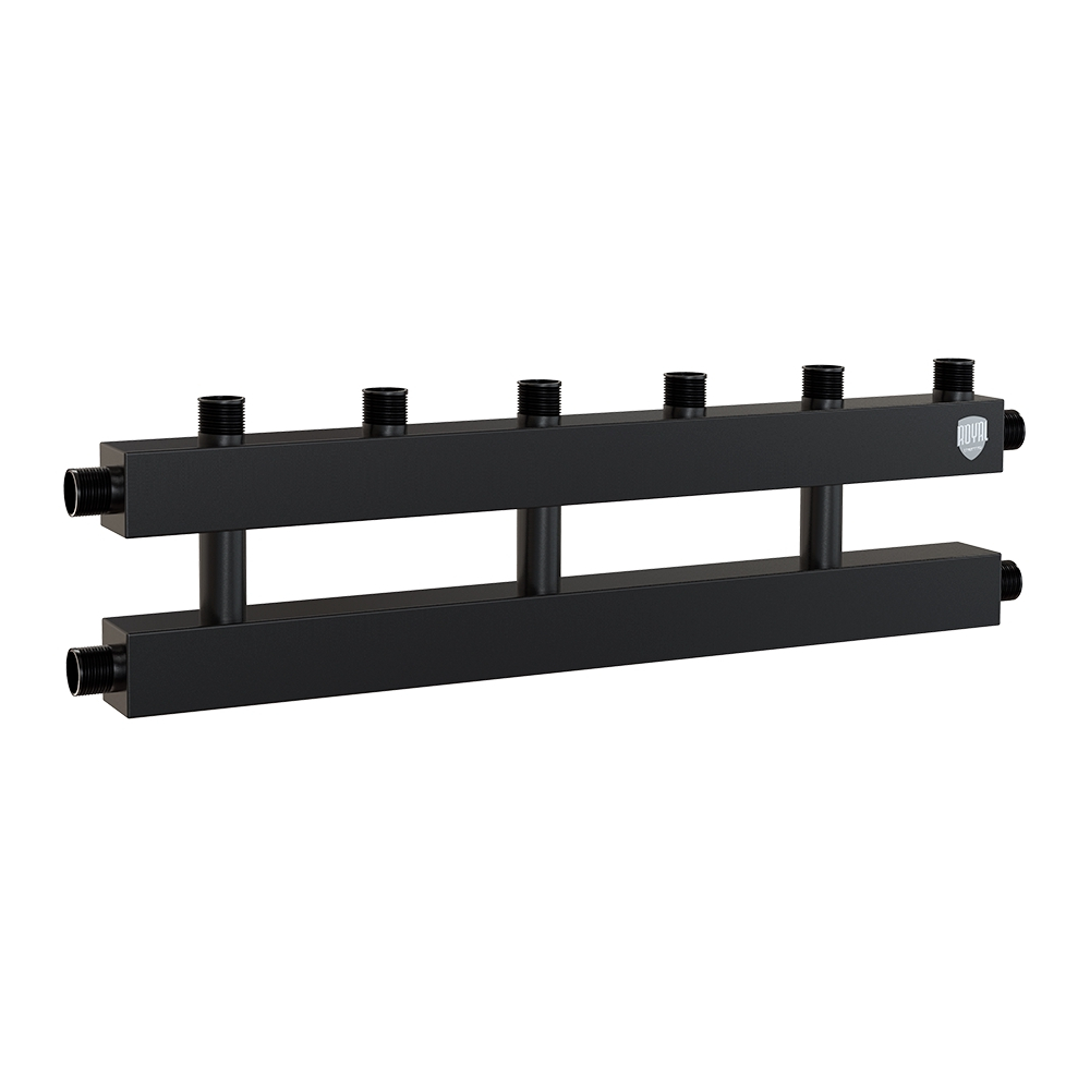 Коллектор Royal Thermo на 3 (4) отопительных контура, Ду 25 с кронштейнами