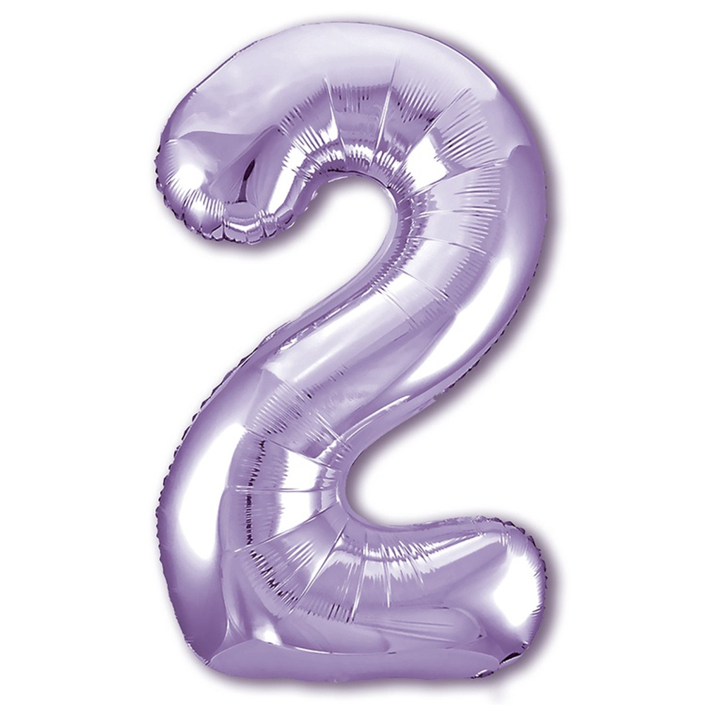 Шар фольгированный Цифра 2 101 см (Фиолетовый)