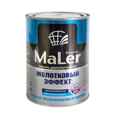 Эмаль декорат.с молотк.эф. РАДУГА черная 0,8л