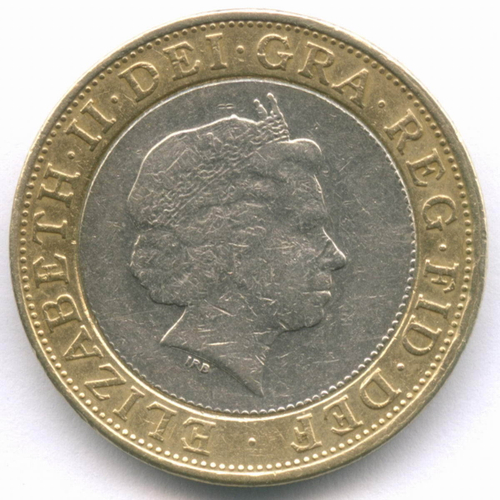 2 фунта 1998 год. Великобритания (Елизавета II). Биметалл, диаметр 28.4 мм. VF-XF