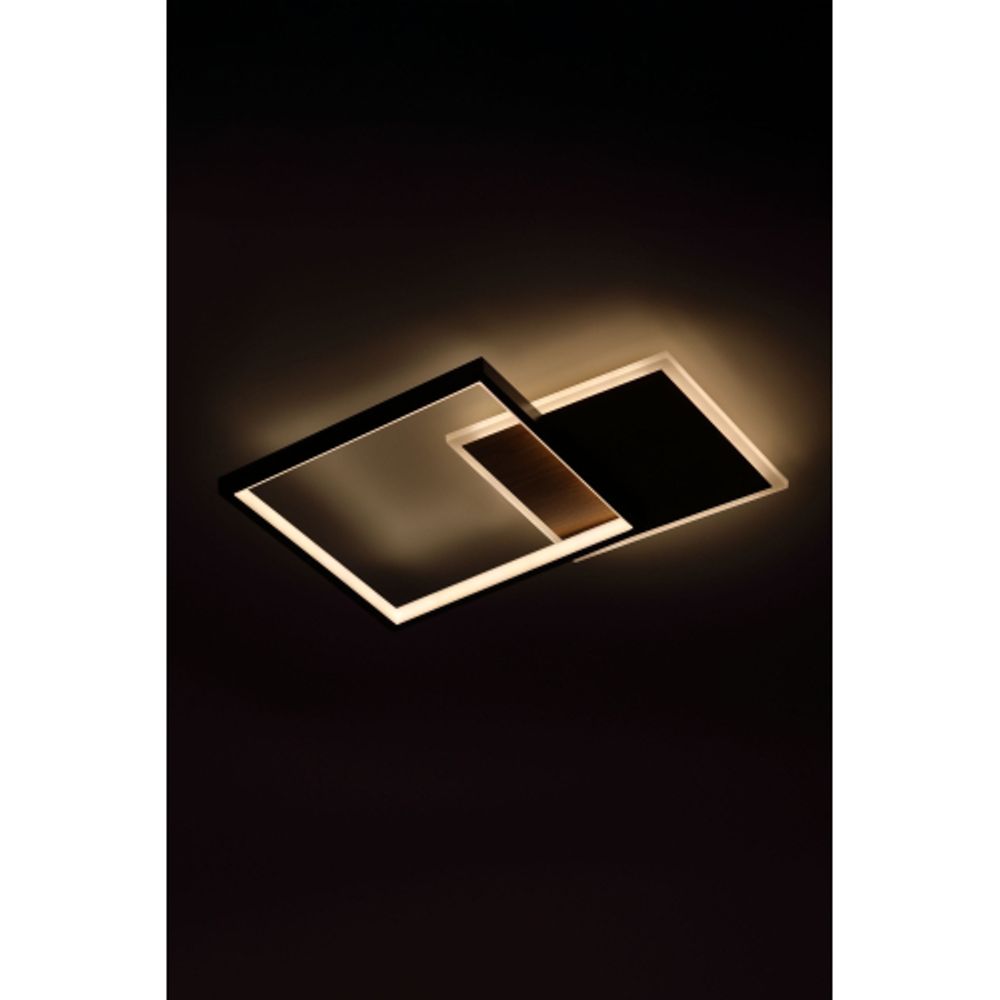 Светильник потолочный светодиодный ЭРА Модерн Ferre CLL-1-60-RC BK+Wood с ДУ 3K-6,5К черный-дерево | Светильники SPB-6 с ДУ