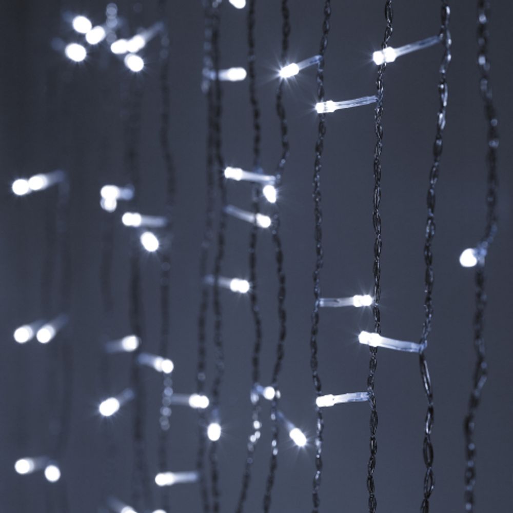 Светодиодная новогодняя гирлянда ЭРА ЕNIGW - 400W Занавес 8 режимов 3*3 м холодный белый 320 LED IP20 220 V