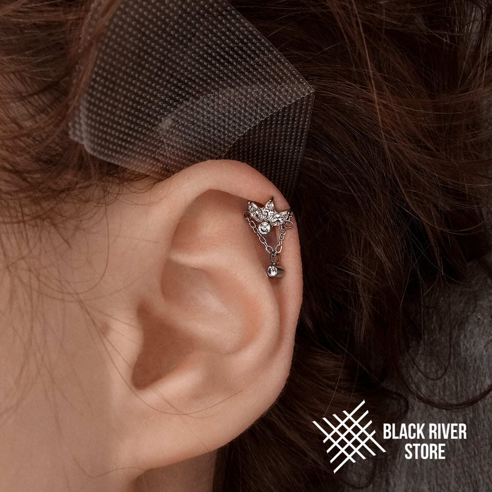 Pendant IG Petals Chain Crystal Б/Р