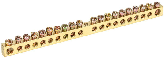 Шина PEN "земля-ноль" 6х9мм 20/1 (20групп/крепеж по центру) IEK