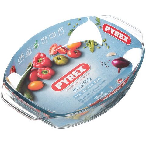 Форма для выпечки стекло, 27х39х7 см, 4 л, овал, Pyrex, Irresistible, 412B000/7044