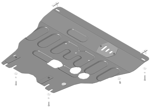 Защита картера двигателя, КПП. 2 мм, Сталь. для Honda Fit 2014-2020, Motodor.70810