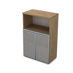 9Ш.017.5 Шкаф средний со стеклом и нишей (800*450*1245)