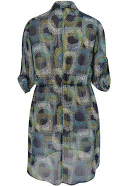 Платье-рубашка 1641Ла, Желто-синий #284ЖС241641Л