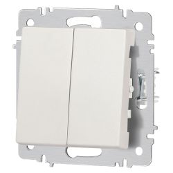 Переключатель Intro Accent 6-107-06 двойной, 10А-250В, IP20, СУ, AL/CU, перламутр | Intro