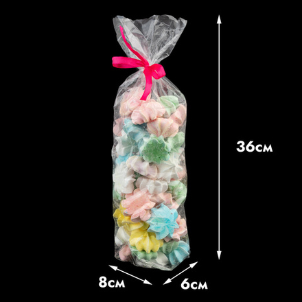 Пакет с плоским прозрачным дном 6*8*36 прозрачный