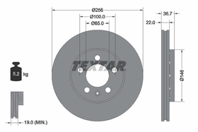 TEXTAR - 92082205-TET - Brake Disc