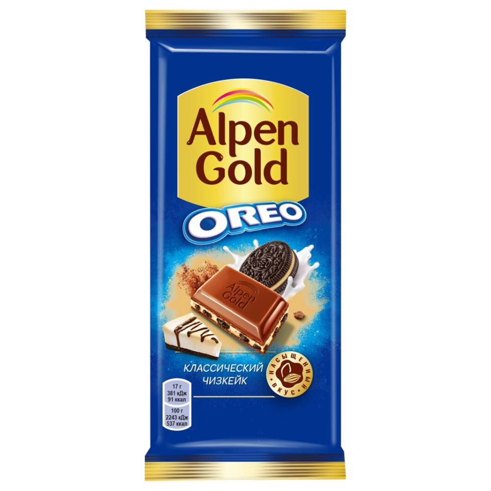 Шоколад Alpen Gold Oreo Классический чизкейк 85гр