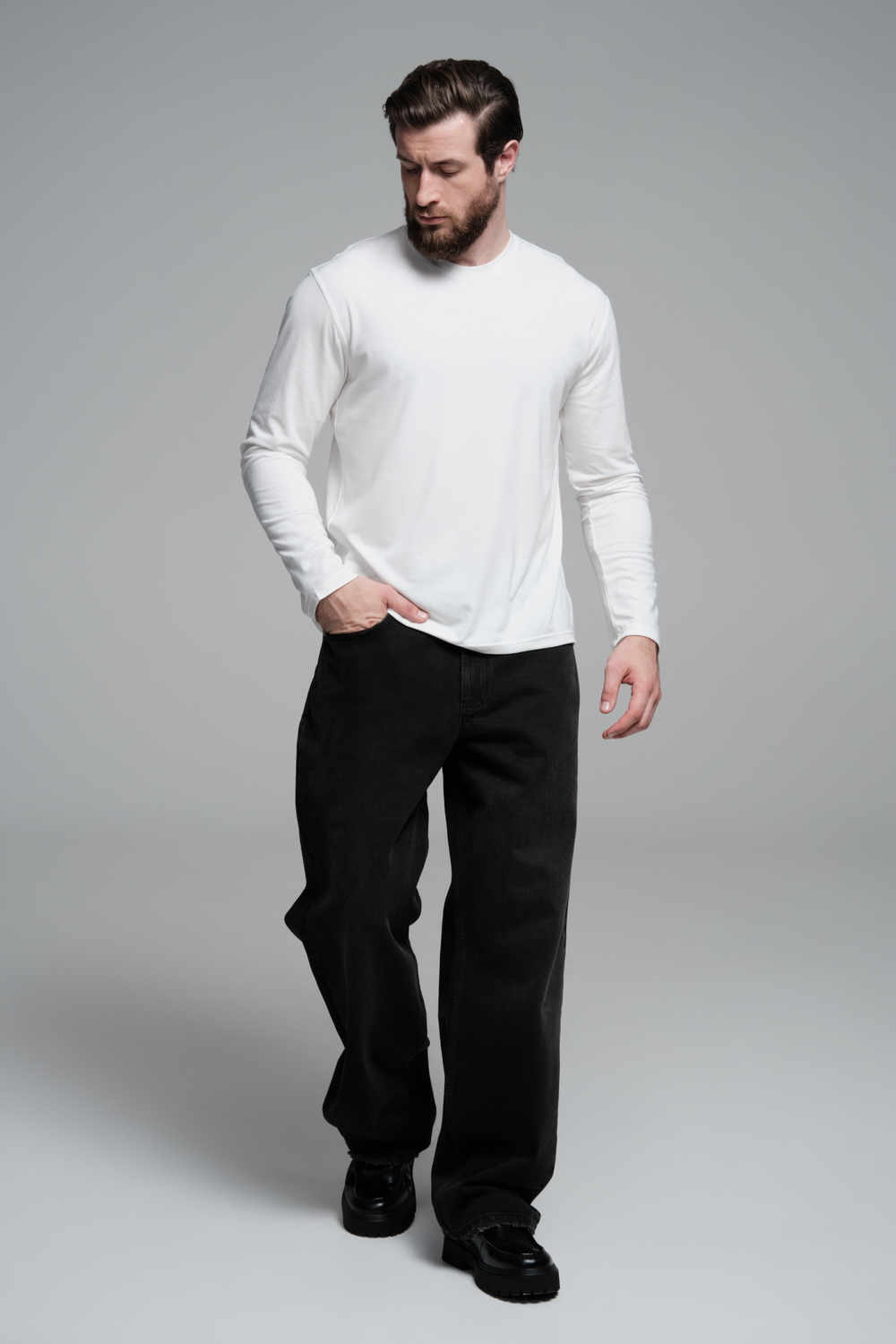 Джинсы широкие | black