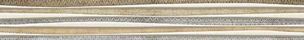 Бордюр ALMA Ceramica BWU53LRS04R Lorens 49.4x6.7 белый / бежевый полосы / с узорами