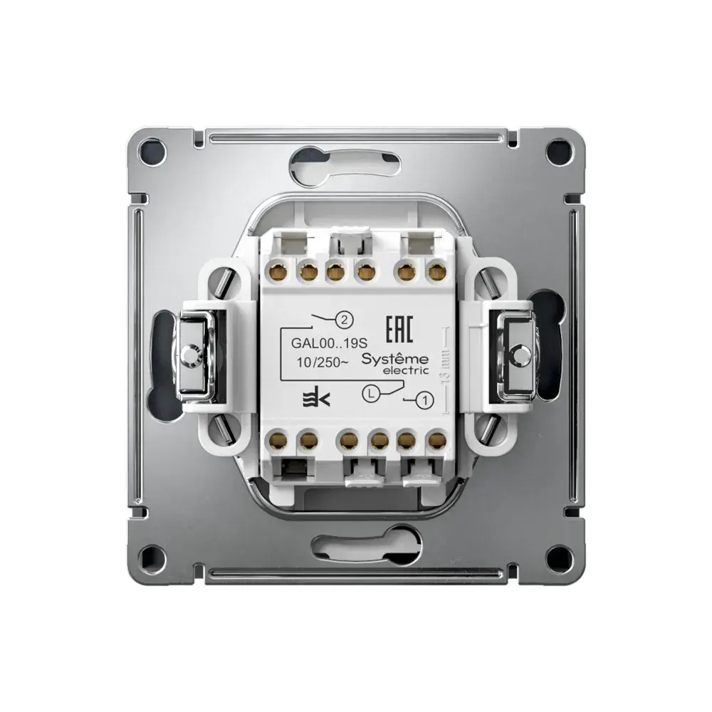 ARTGALLERY 2-клавишный ВЫКЛЮЧАТЕЛЬ ДЛЯ ЖАЛЮЗИ, 2х сх.4, 10А, механизм, быстрозажим. клем., ГРИФЕЛЬ