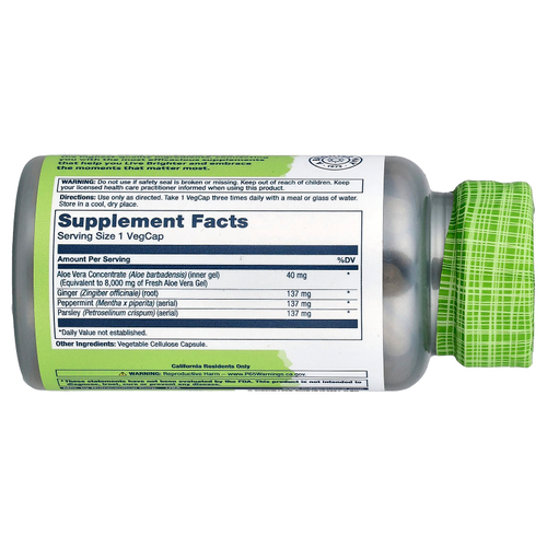 Solaray, True Herbs, супералоэ вера, 100 растительных капсул