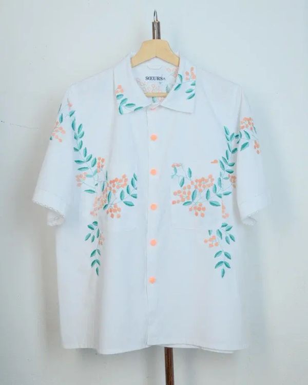 Рубашка с Вышитыми Птицами белая - фото 7