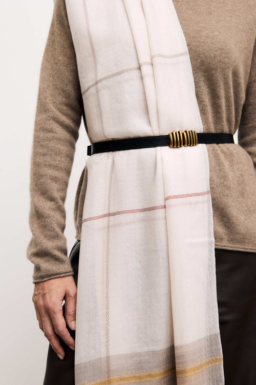 Палантин из кашемира, пудровый