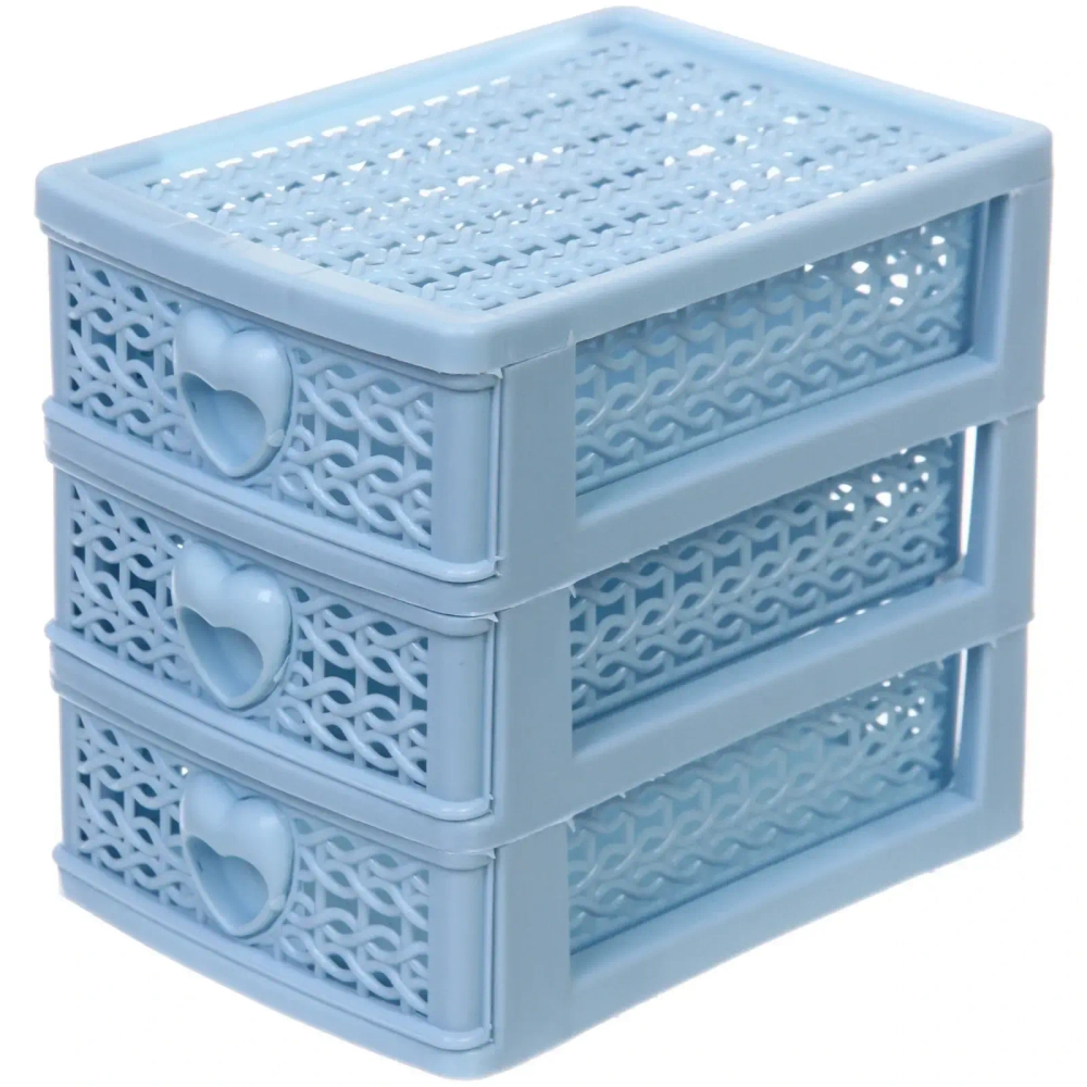 Комод малый «ПАЛЕРМО», цвет голубой, 3 отделения, 13*9*11,5см