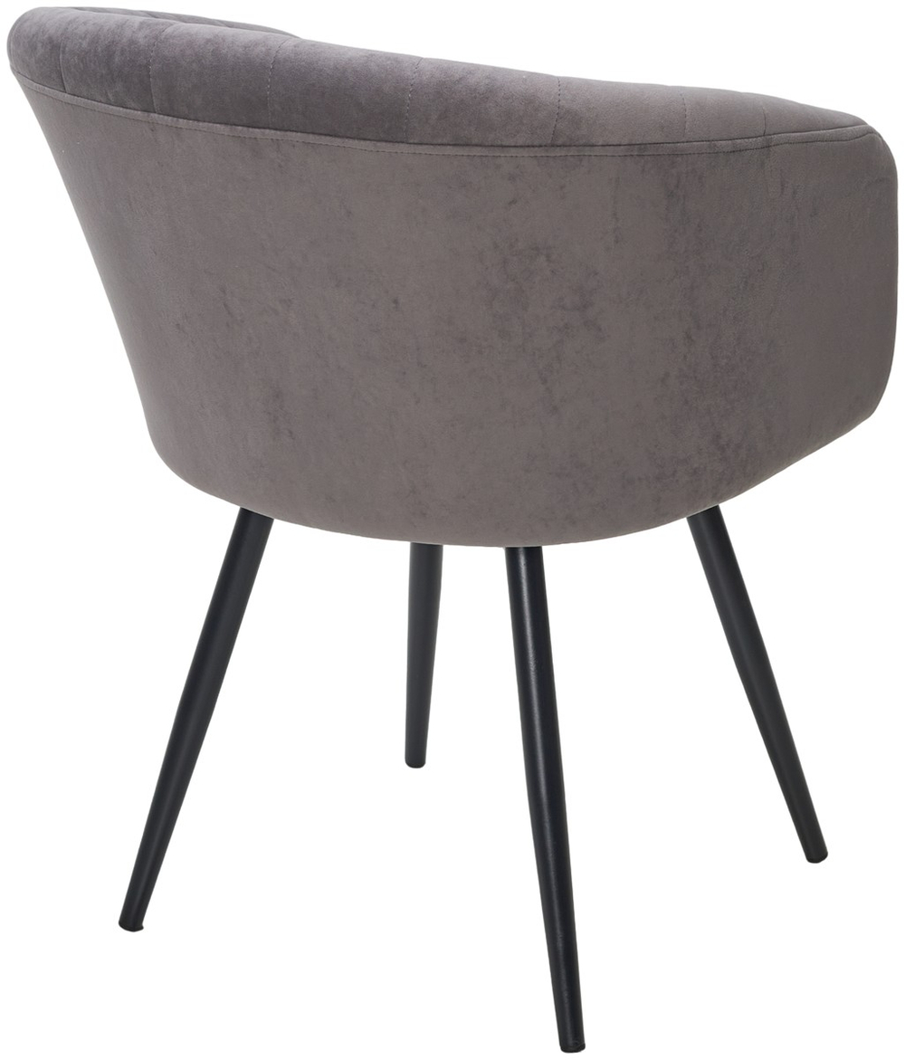 Стул М-City DISAUR Руна (Runa) поворотный на поворотный на 360 градусов, B28 Темнор-Серый, Велюр, Черный каркас