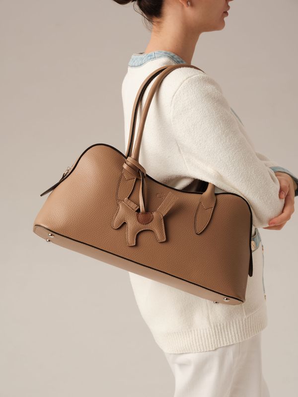 Кожаная сумка Jockey DBR 31168 коричневый капучино