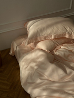 Однотонное постельное белье тенсель+хлопок | розовый