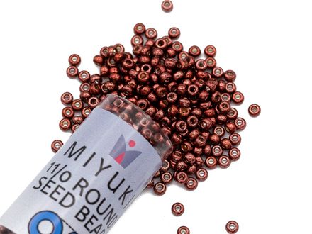 Бисер Round 11/0, Miyuki, металлизированный, винный