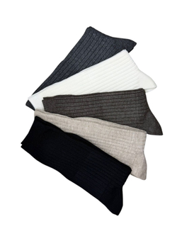 Женские теплые "вязанные" носки из шерсти Мериноса средней длины - 10 пар