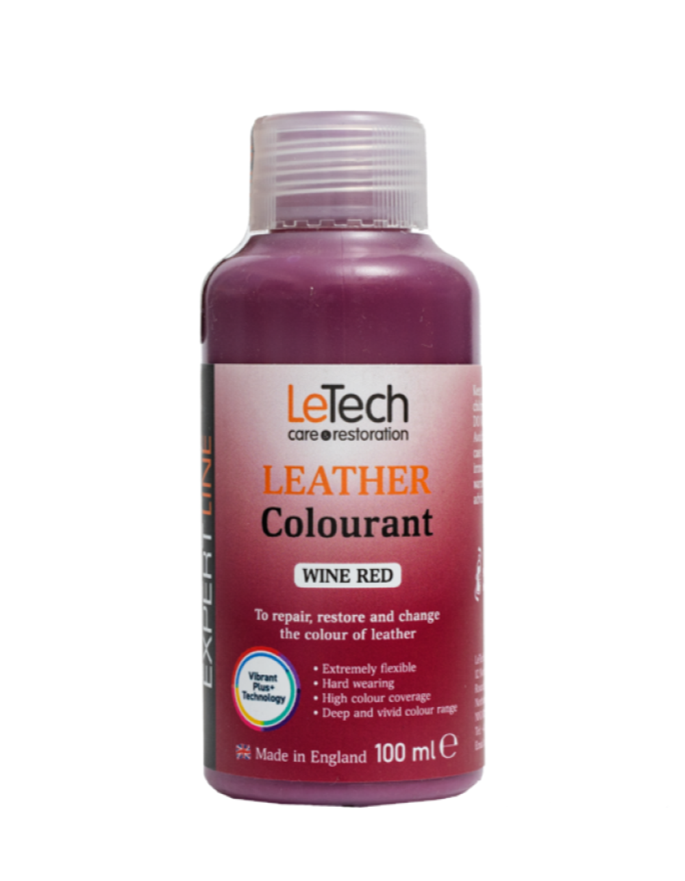 LeTech Expert Line Краска для кожи (Leather Colourant) Wine Red, 200мл