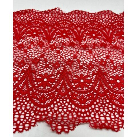 Кружево -стрейч ширина 220мм цвет красный