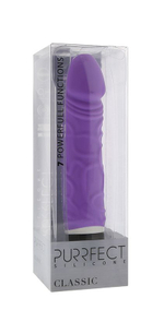 Фиолетовый вибратор-реалистик PURRFECT SILICONE CLASSIC 6.5INCH - 16,5 см. (Цвет: фиолетовый)