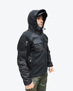 Флисовая кофта с капюшоном, Черный