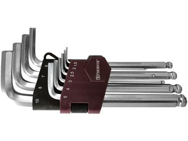 HKB10S Набор ключей торцевых шестигранных с шаром, H1.5-H10, 10 предметов