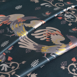 Наволочка 50x70 Mollen Мезенская роспись темно-бирюзовая хлопковая