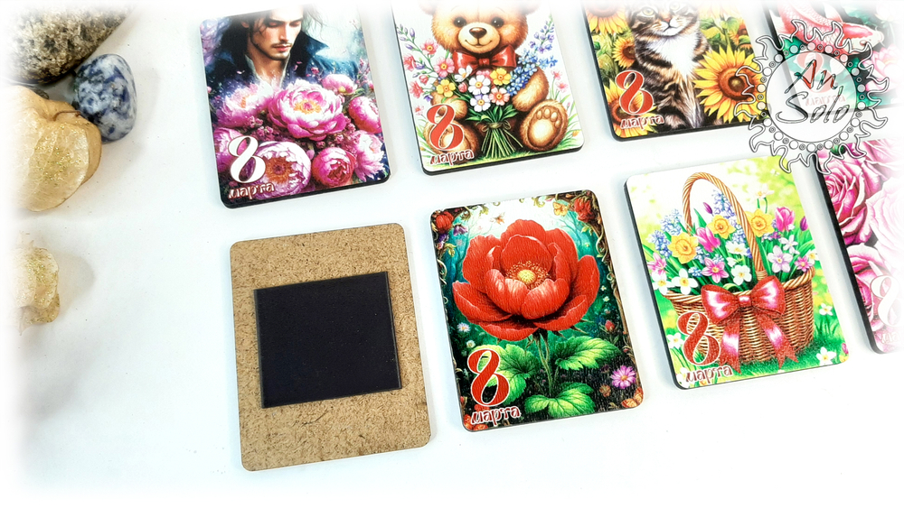 Магниты на 8 марта в ассортименте