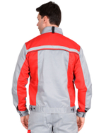 Костюм СИРИУС-ПРАКТИК-1 куртка, п/к св. серрый с красным