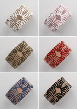 Схема PEYOTE, Схема браслета мозаичное плетение, узор из Miyuki Delica 11/0, файл PDF, №415