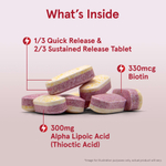 Jarrow Formulas, Alpha Lipoic Sustain, альфа-липоевая кислота с биотином, 300 мг, 120 таблеток