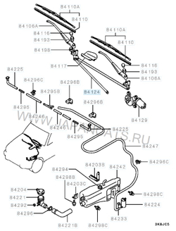 Трапеция стеклоочистителя Mitsubishi Pajero II / RVLT-MB623301