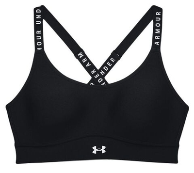 ТОП теннисный Under Armour Women's UA Infinity Mid Covered Sports Bra - black/white