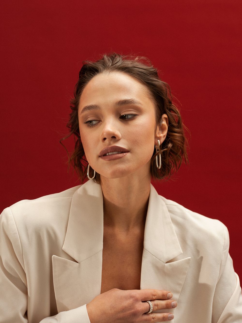 Серьги Длинный Овал