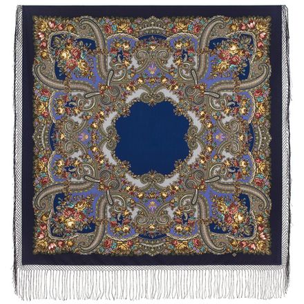 Павловопосадский платок Небесный 391-14