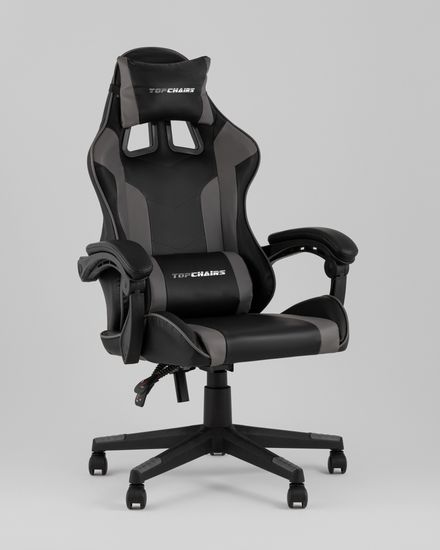 Кресло спортивное TopChairs Commander черно-серый