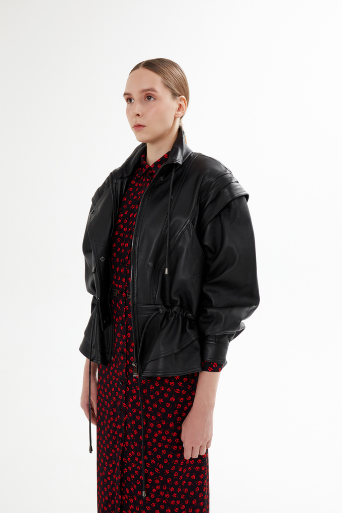 Куртка кожаная, чёрный