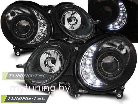 Передние фары black daylight для Mercedes Е W211