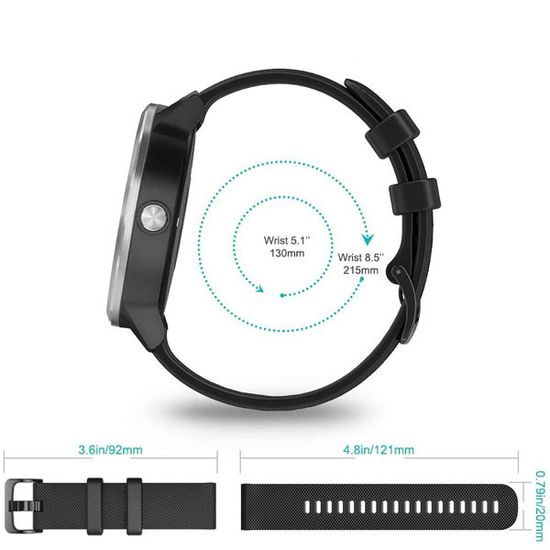 Ремешок 20 мм для Garmin Forerunner 55/245/645, Venu, Venu Sq, Venu 2 Plus, Vivoactive 3, Vivomove быстросъемный пряжка в цвет (Quick Release)